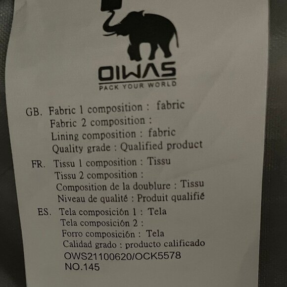 OIWAS Pack the World Waterproof Laptop Messenger Bag Grey + Black Sz OS NWOT - Picture 12 of 13